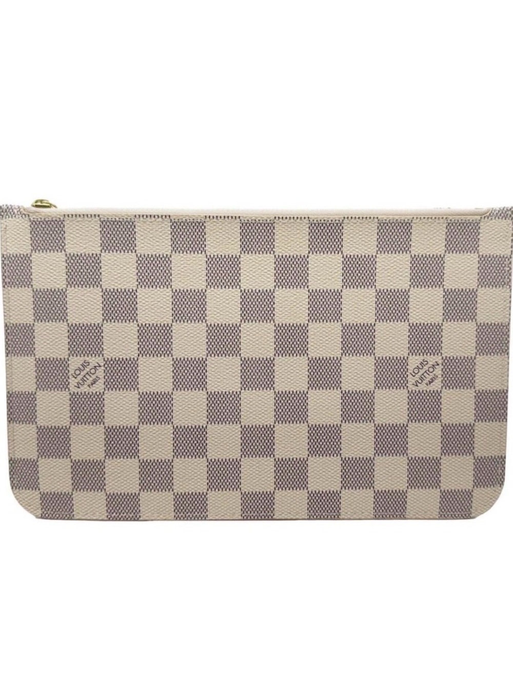Louis Vuitton Damier Azur Zip Pouch - Cream/Beige Checkerboard